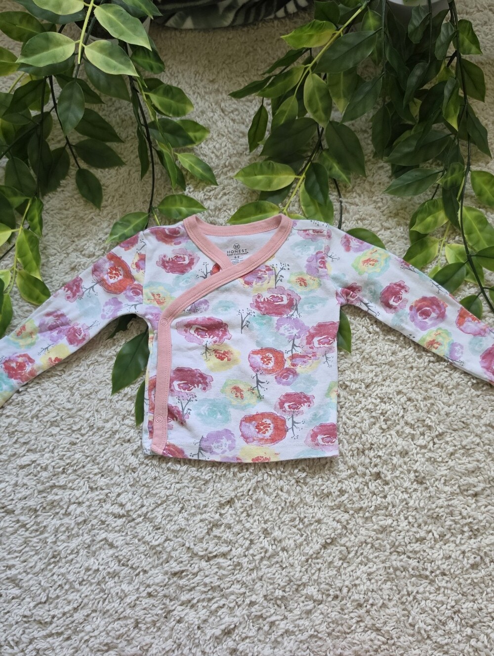 Baby Girl Watercolor Rose Shirt (6-9 Months)